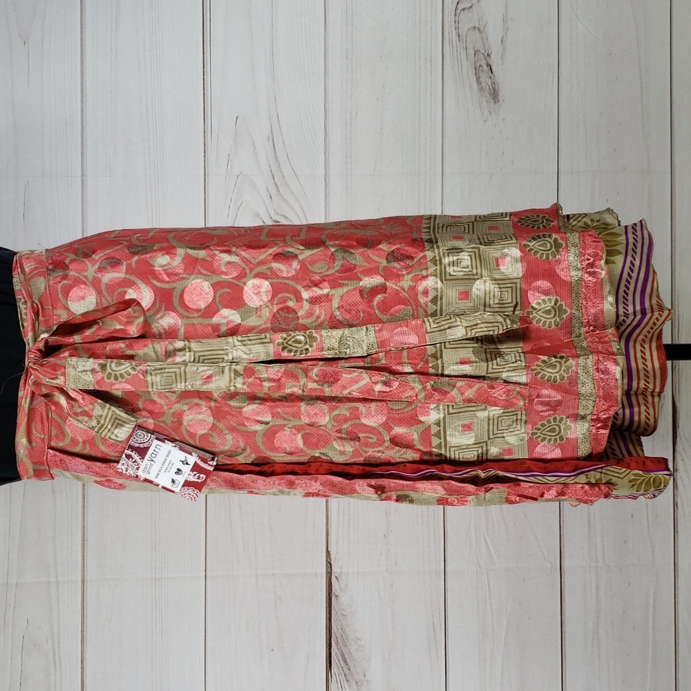 Darn Good Yarn Sari Silk Wrap Skirt Ankle XL/Plus